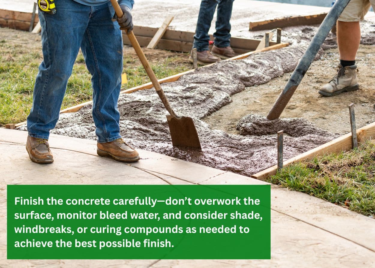 workers finishing concrete